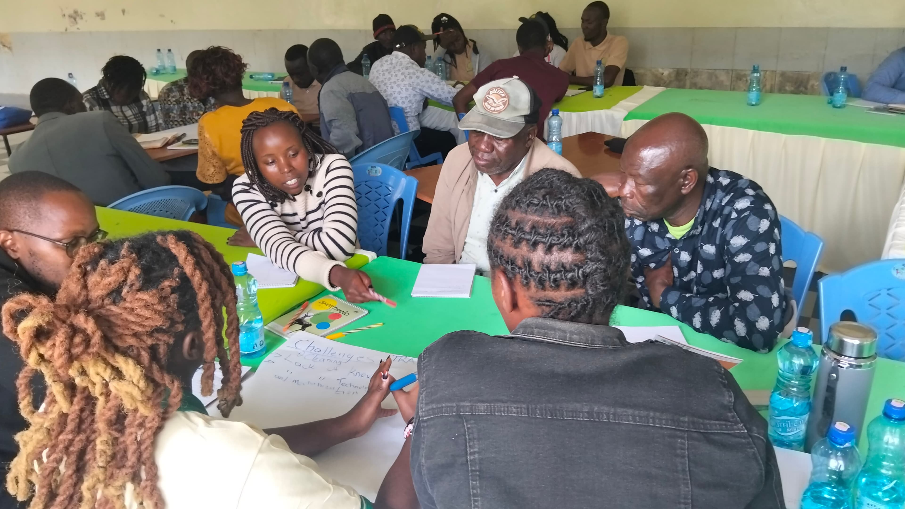 Farmers working in potato field